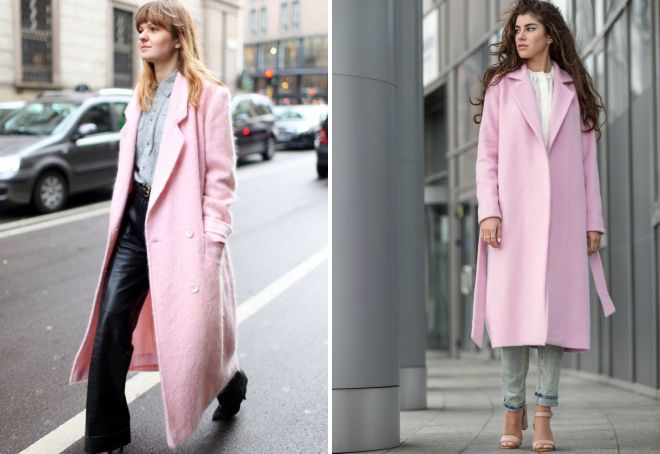 нежно розовое пальто