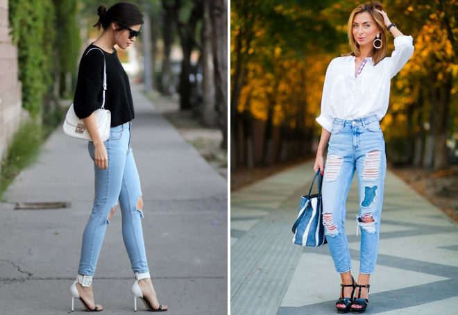 джинсы с высокой талией модные образы