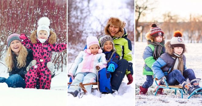 Зимняя фотосессия на улице с детьми