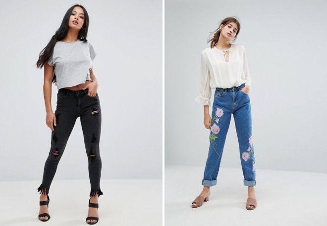 модные зауженные джинсы 2017