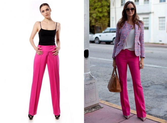 классические розовые брюки
