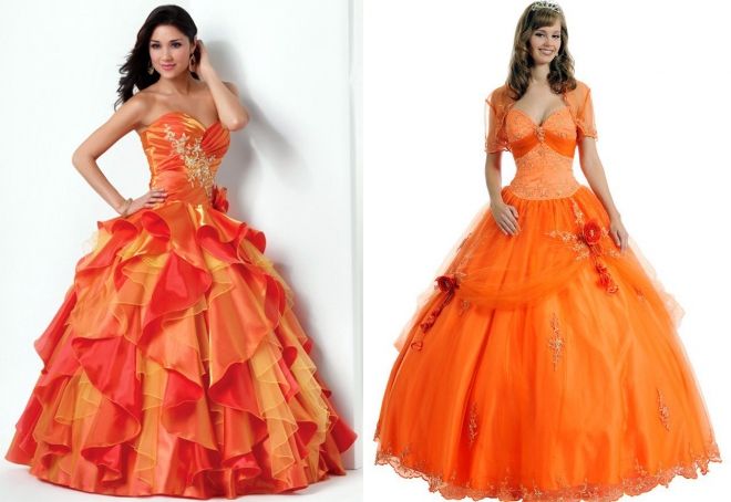свадебные платья оранжевого цвета