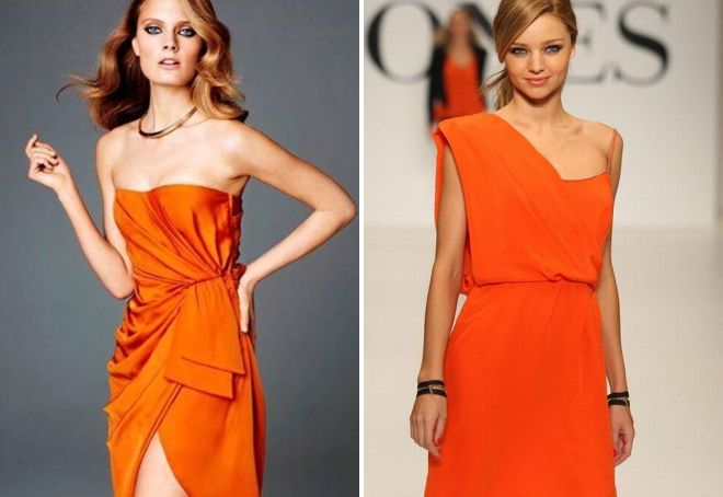 макияж под оранжевое платье