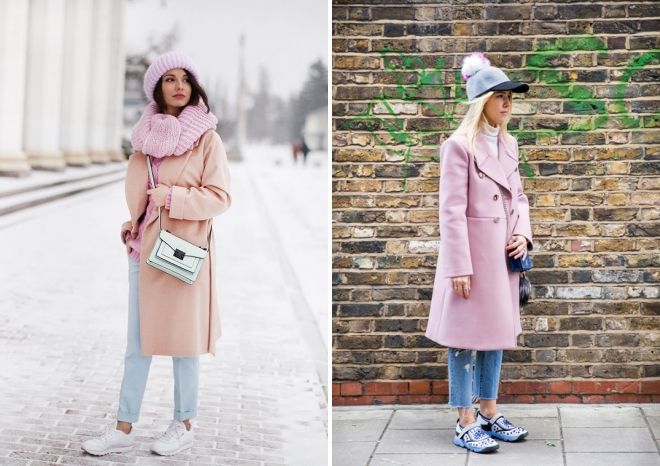 шапка к розовому пальто
