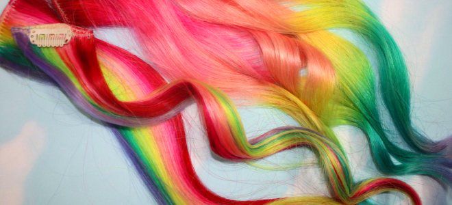 искусственные пряди волос цветные