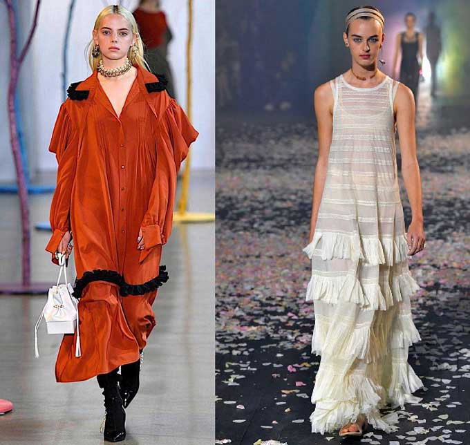 Модные платья с рюшами, бахромой 2019-2020