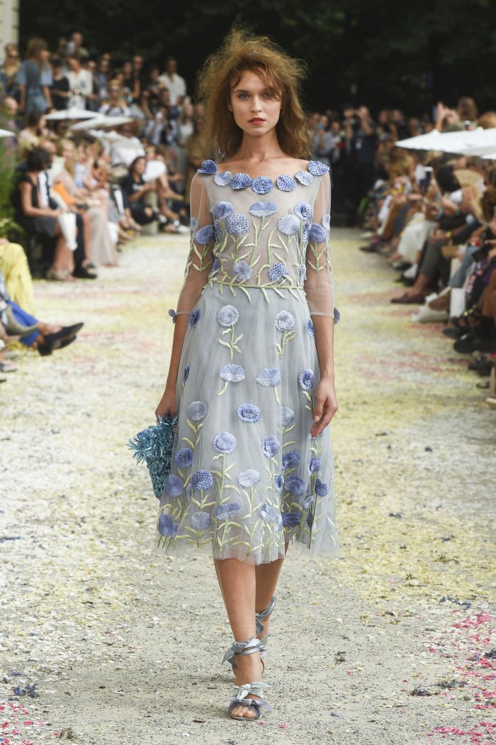 Голубое платье с цветами Luisa Beccaria