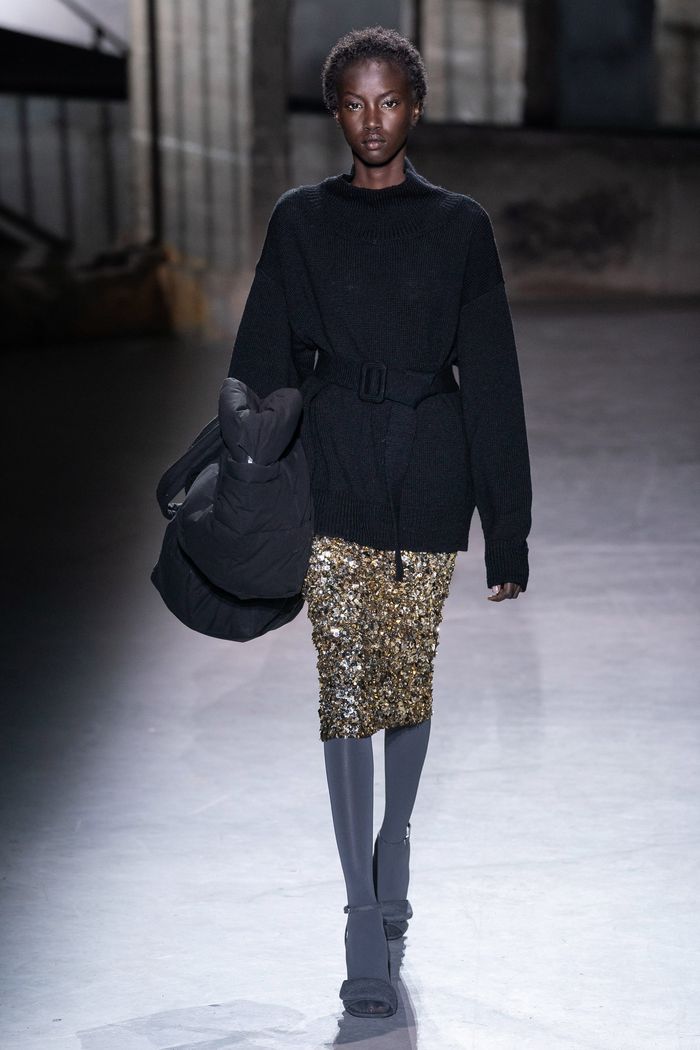 Модная юбка с паетками осень-зима 2019-2020 Dries Van Noten