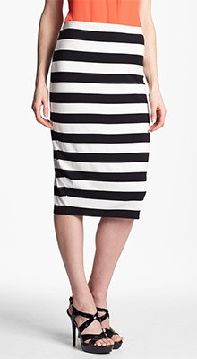 Stripe Midi Tube Skirt